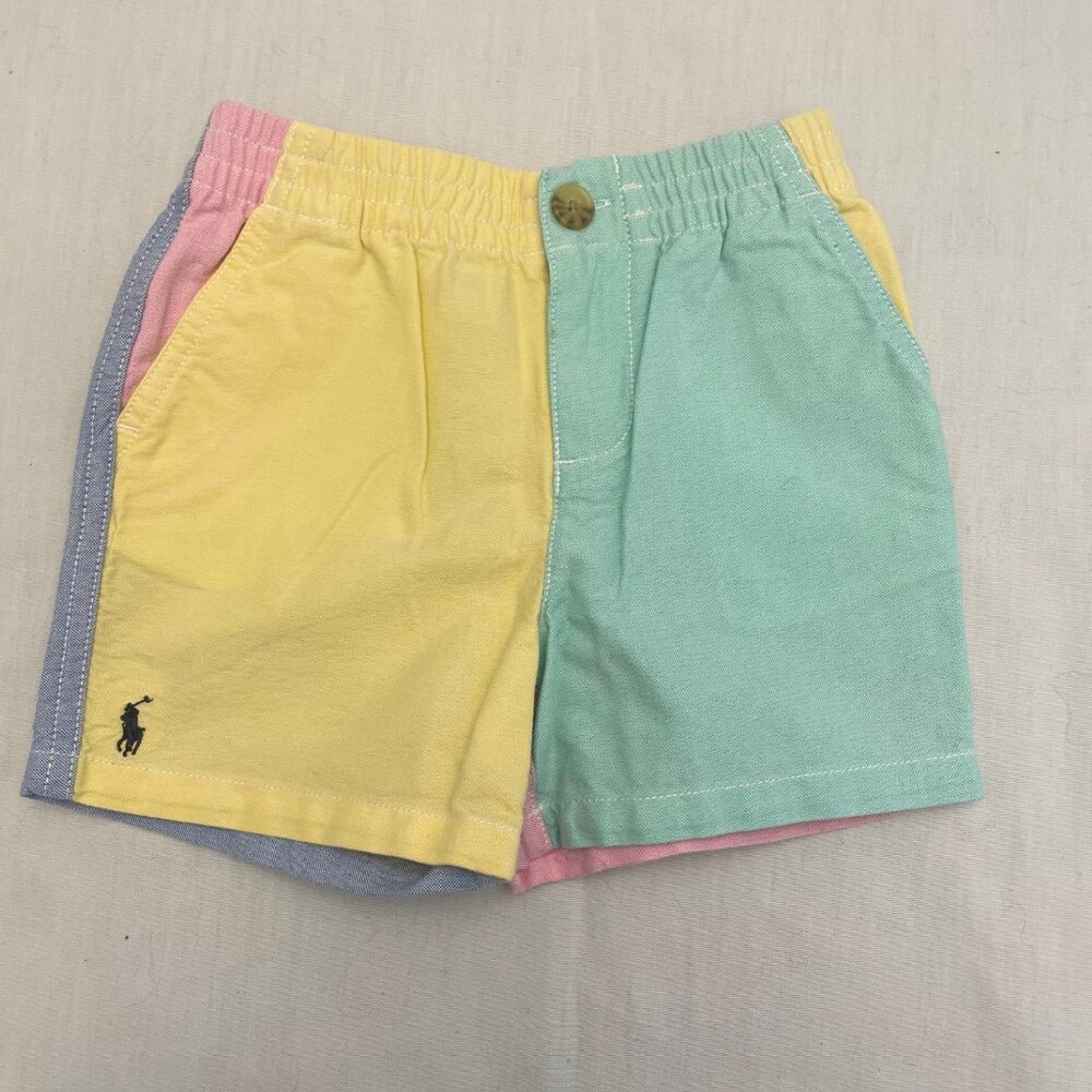Ralph Lauren Color Blocked Oxford Prepster Shorts Pastel Multicolor Boys 18M